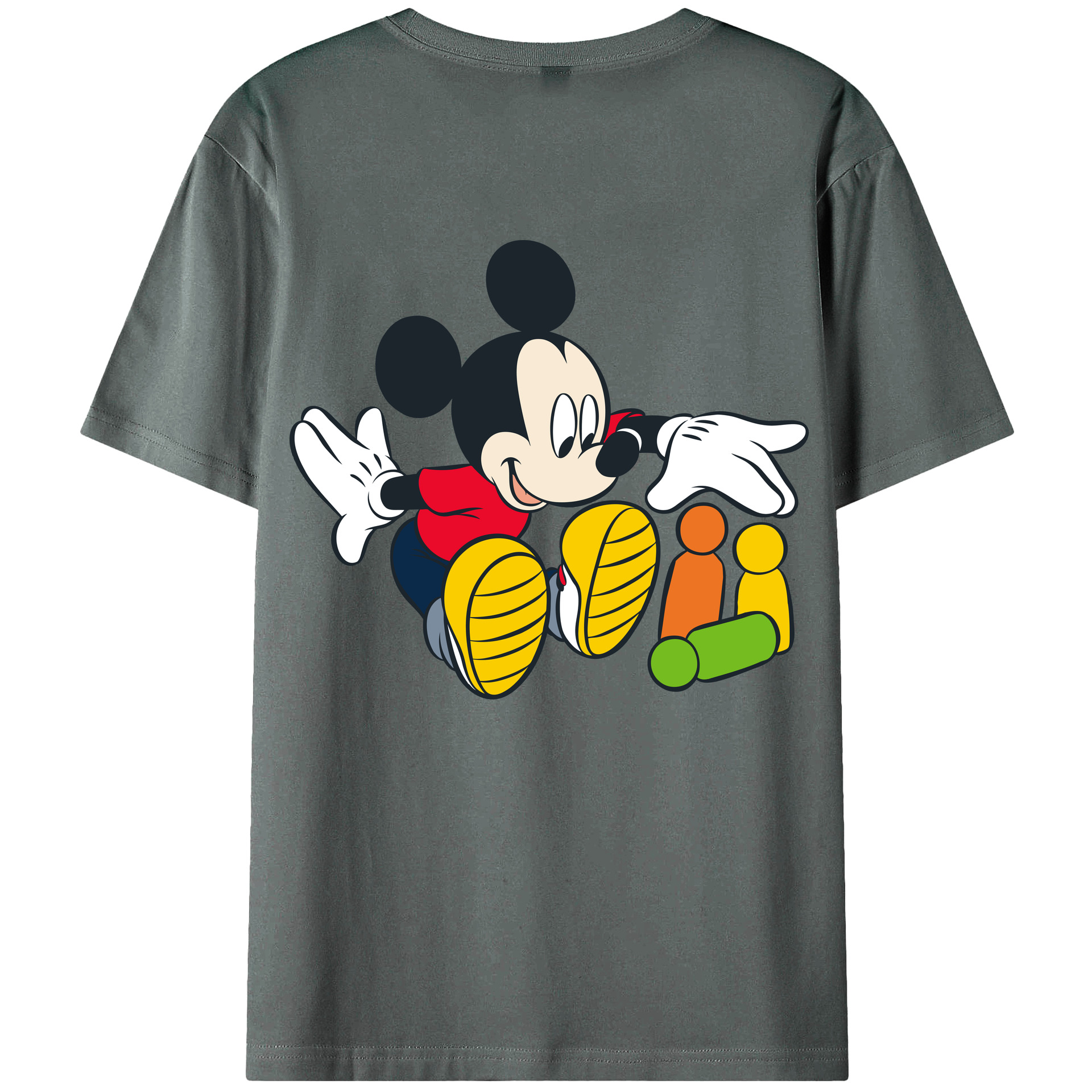 （画像用） ミッキーマウス Mickey Mouse 綿100％半袖Tシャツ（背面プリント）